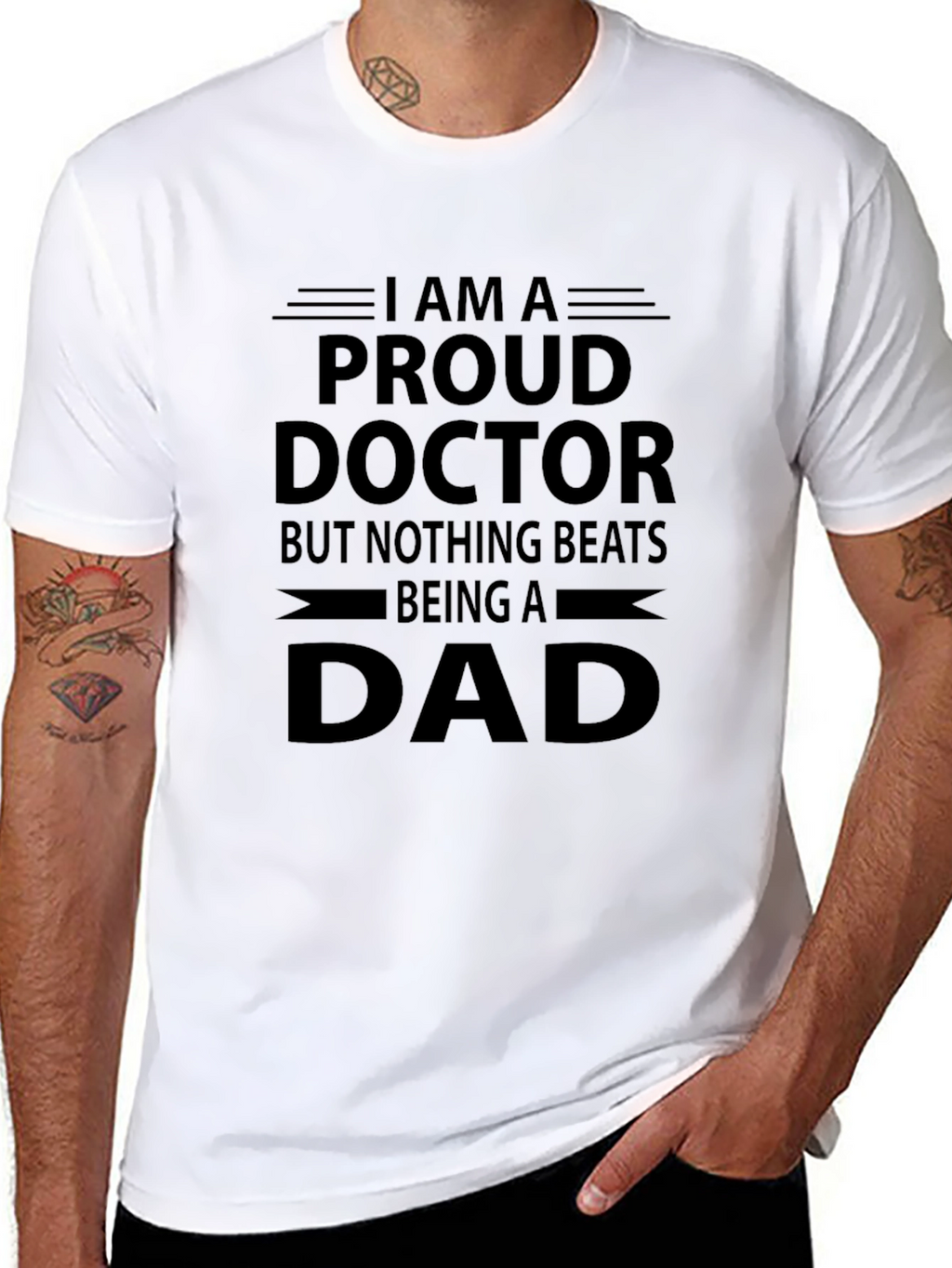 Proud Doctor Dad Black T-Shirt