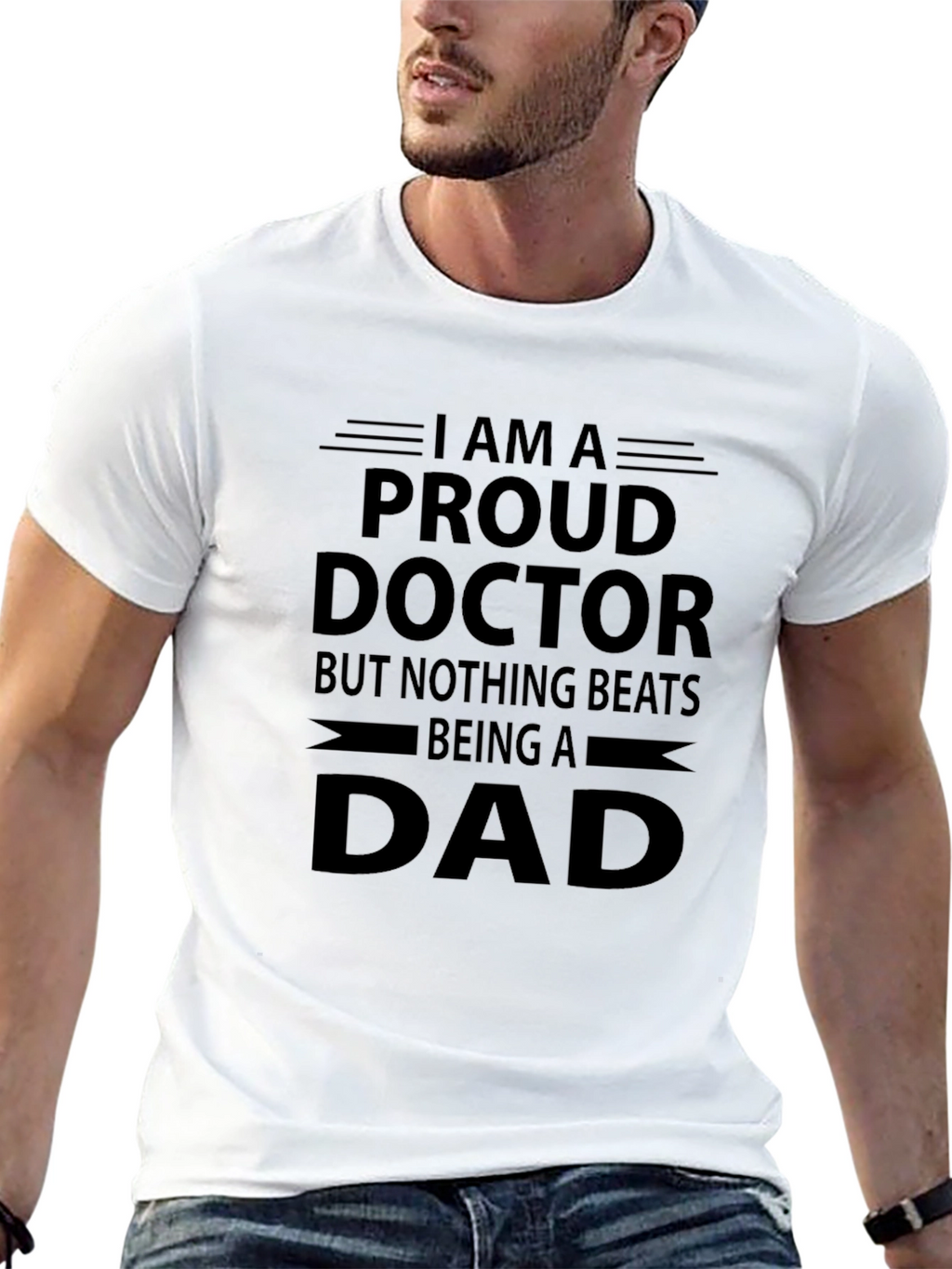 Proud Doctor Dad Black T-Shirt