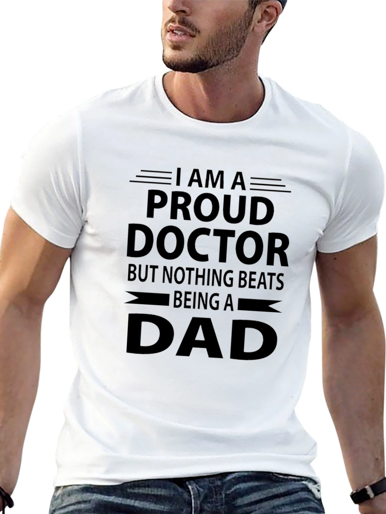 Proud Doctor Dad Black T-Shirt