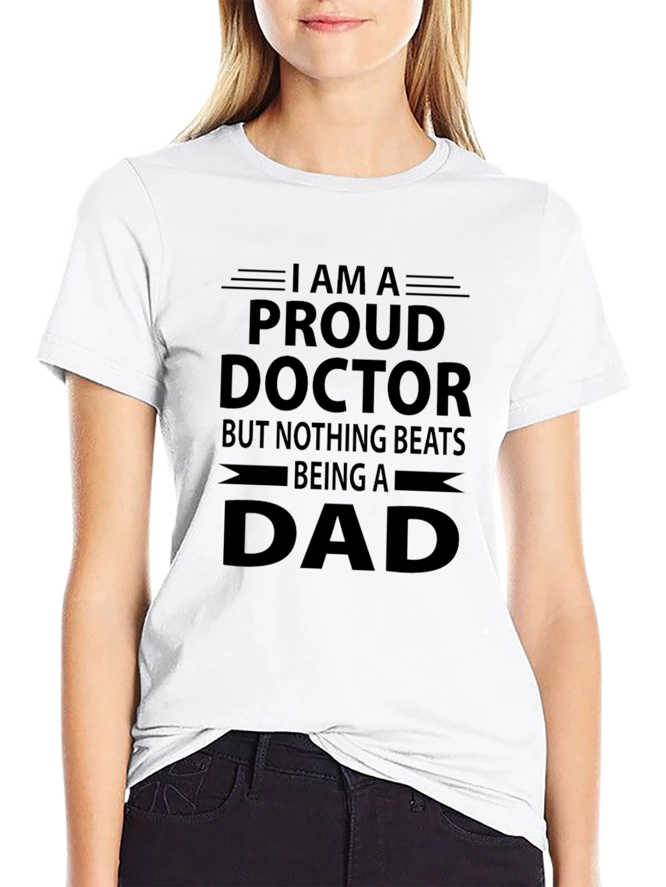 Proud Doctor Dad Black T-Shirt