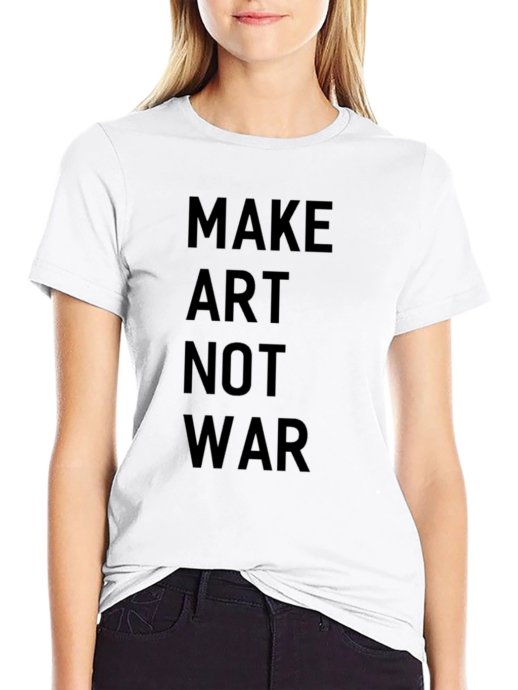 Make Art Not War T-Shirt - Black Casual Tee