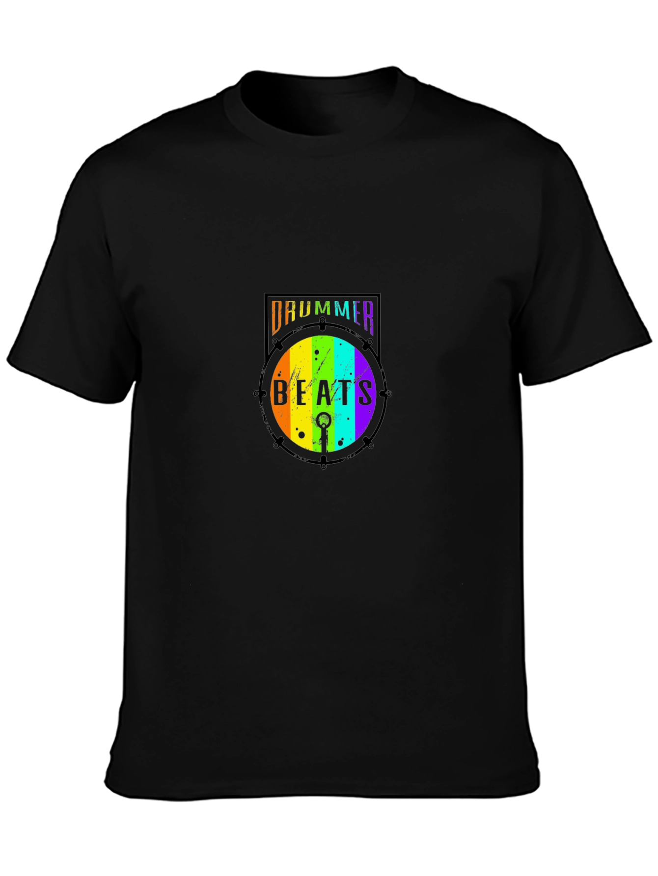 Drummer Beats Rainbow Graphic T-Shirt