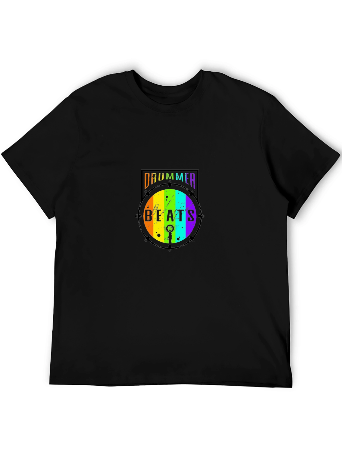 Drummer Beats Rainbow Graphic T-Shirt