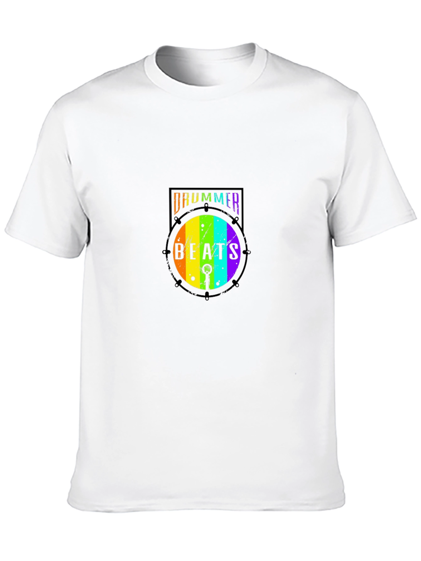 Drummer Beats Rainbow Graphic T-Shirt