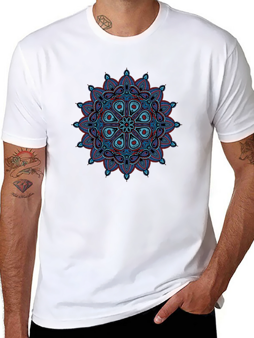 Mandala Graphic Tee - Black Cotton T-Shirt
