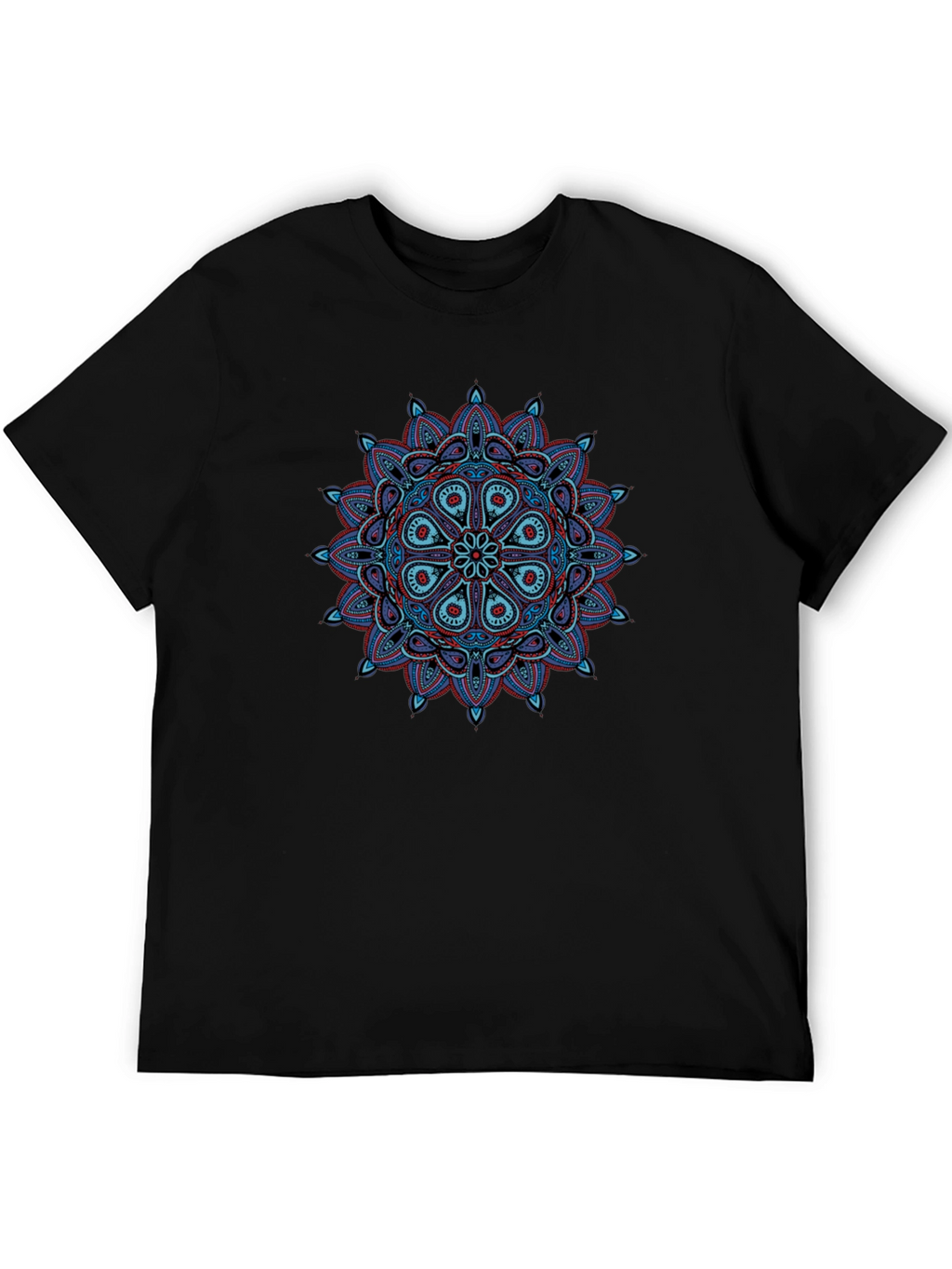 Mandala Graphic Tee - Black Cotton T-Shirt