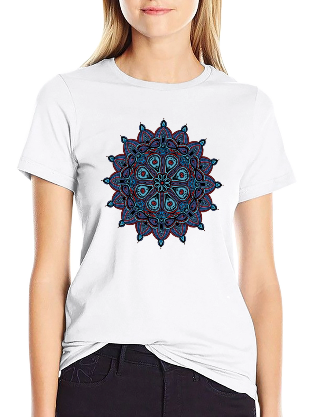 Mandala Graphic Tee - Black Cotton T-Shirt
