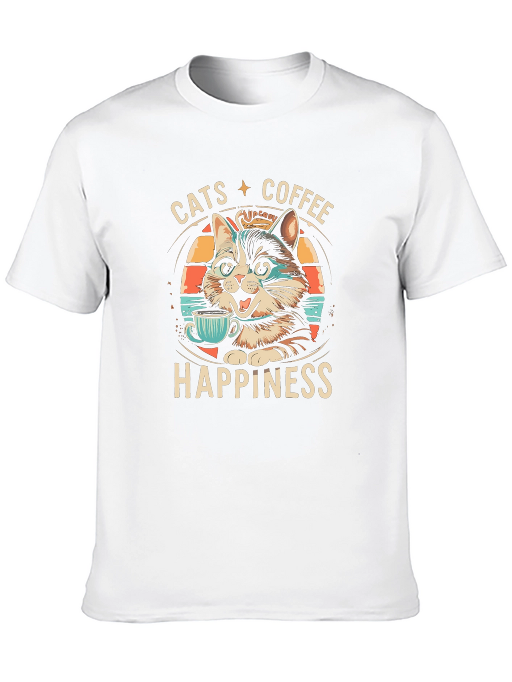 Cats Coffee Happiness Graphic Tee