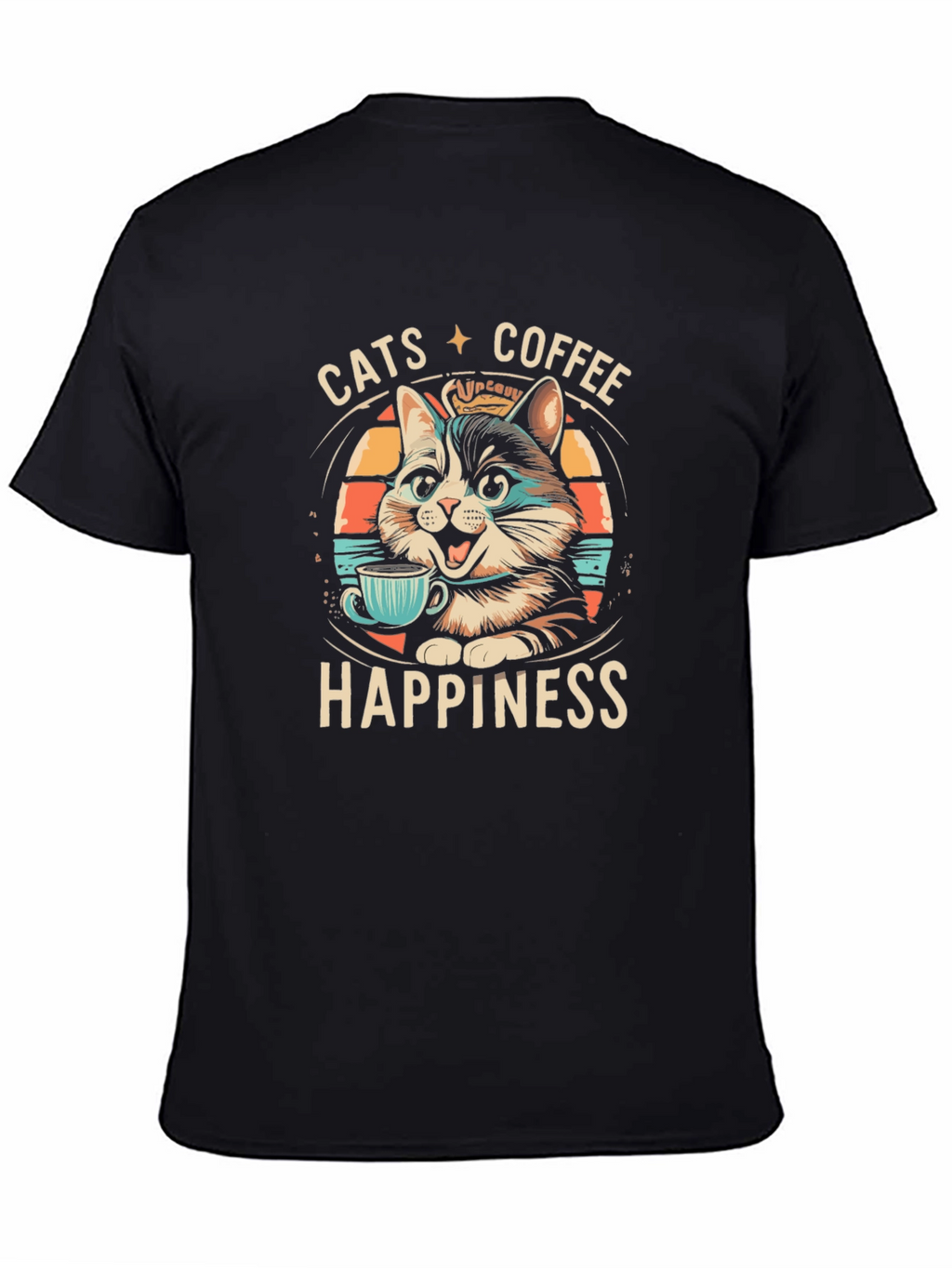 Cats Coffee Happiness Graphic Tee