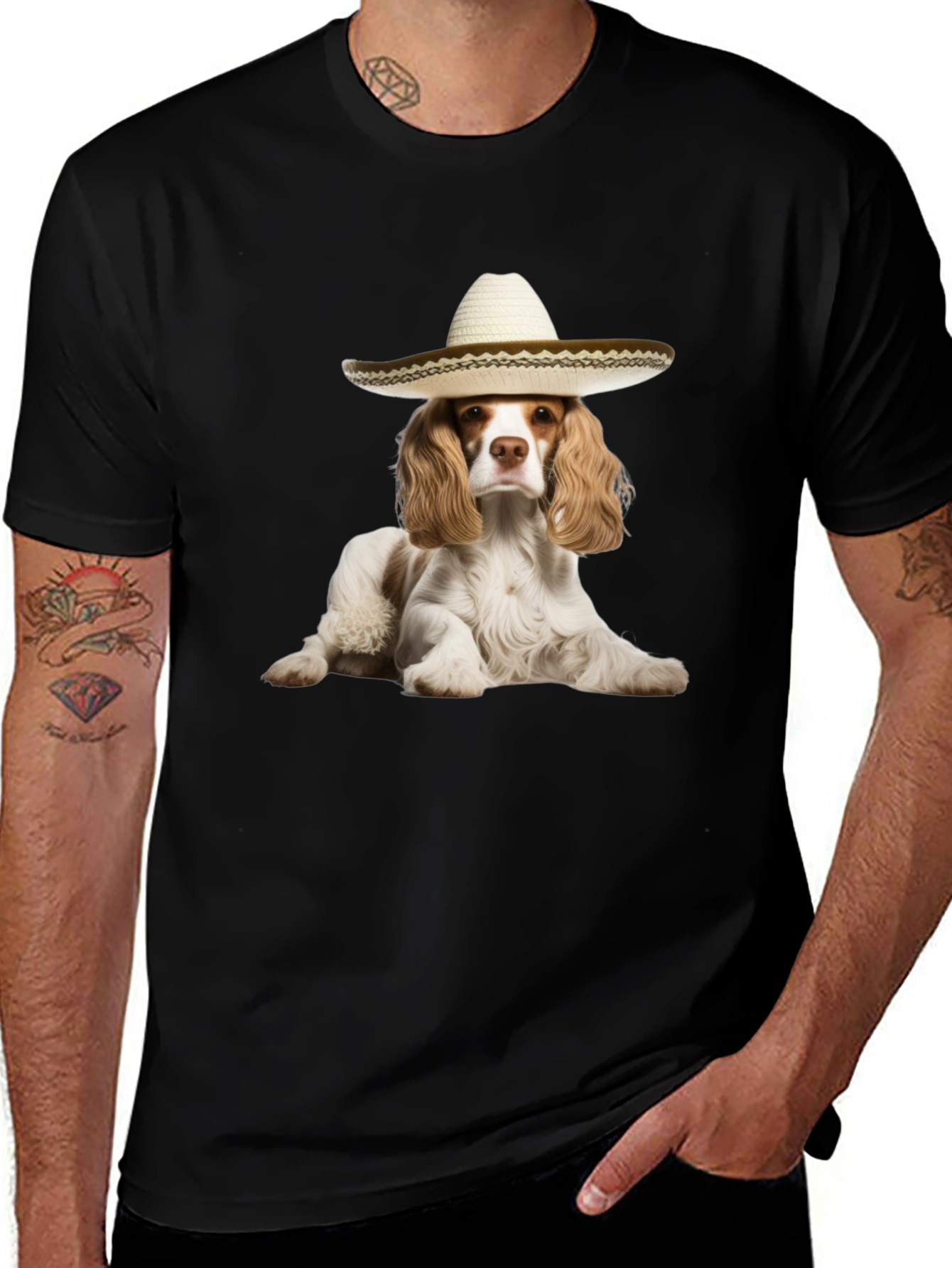 Dog Sombrero Graphic Tee - Funny Pet Lover T-Shirt