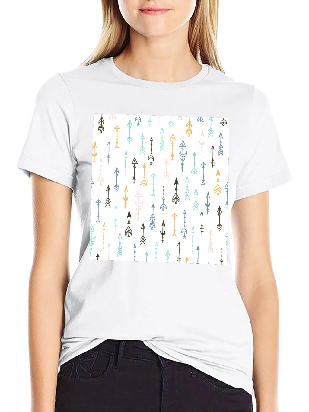 Tribal Arrow Print Black T-Shirt