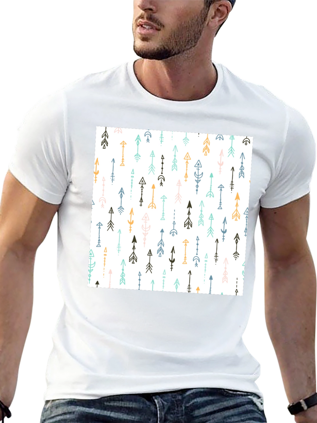 Tribal Arrow Print Black T-Shirt