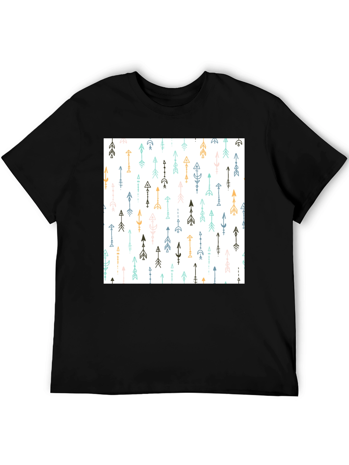 Tribal Arrow Print Black T-Shirt
