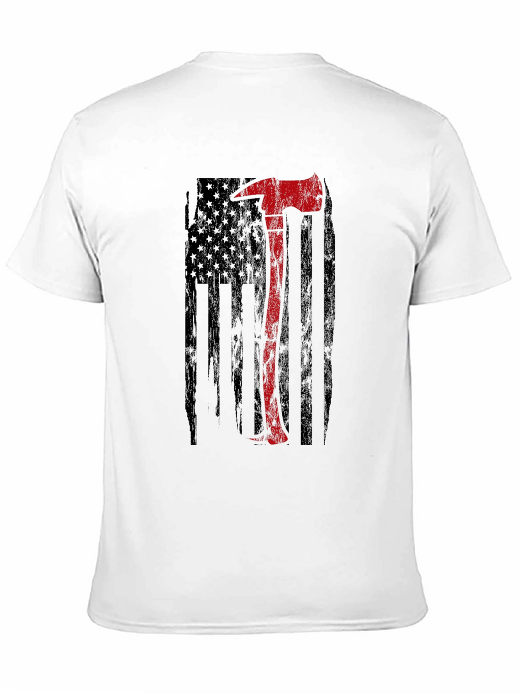 Firefighter Axe USA Flag Graphic T-Shirt