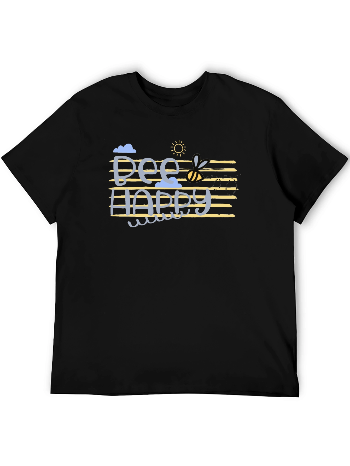 Bee Happy Graphic T-Shirt - Black