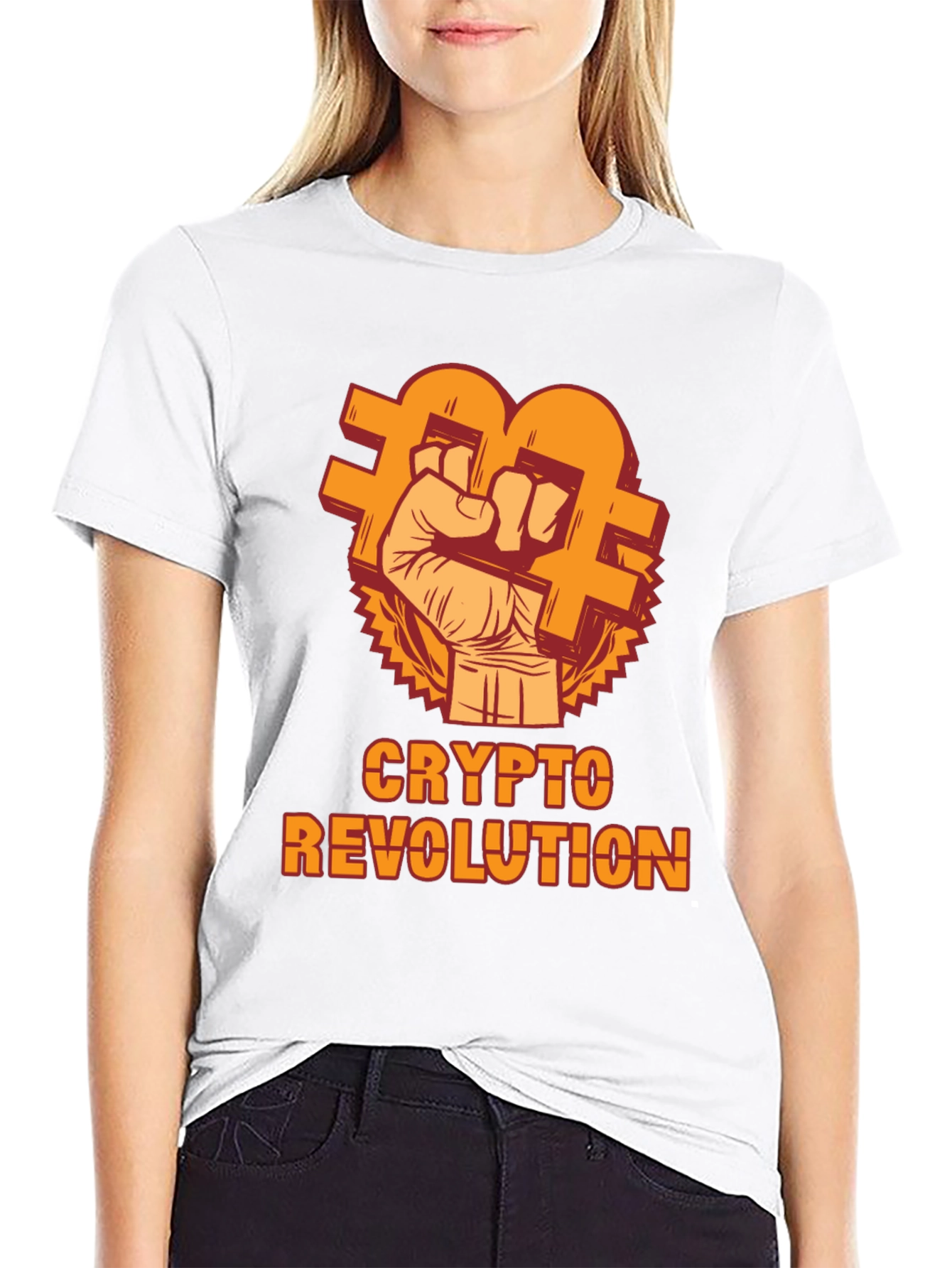 Crypto Revolution T-Shirt - Bitcoin Fist Design