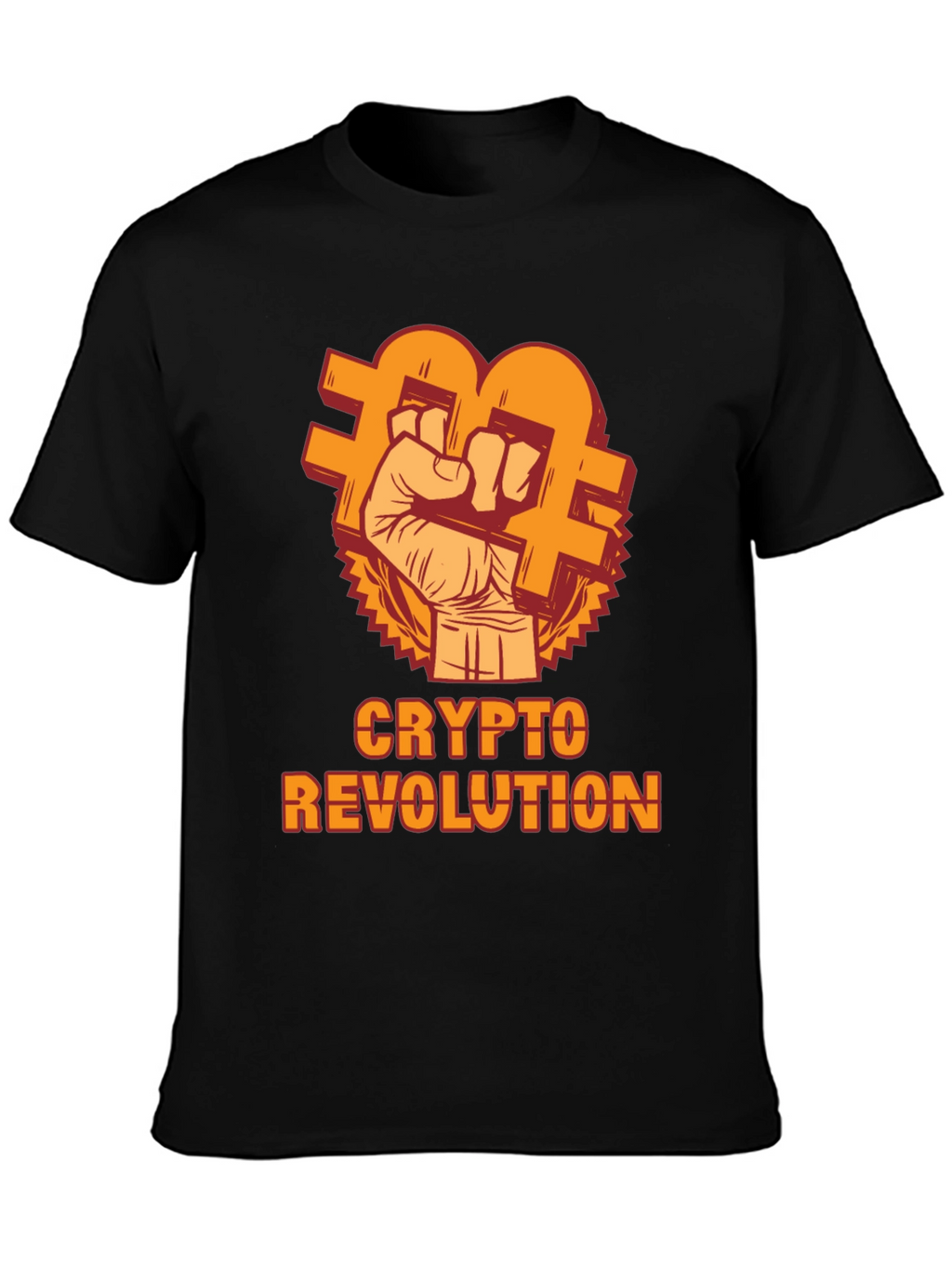 Crypto Revolution T-Shirt - Bitcoin Fist Design