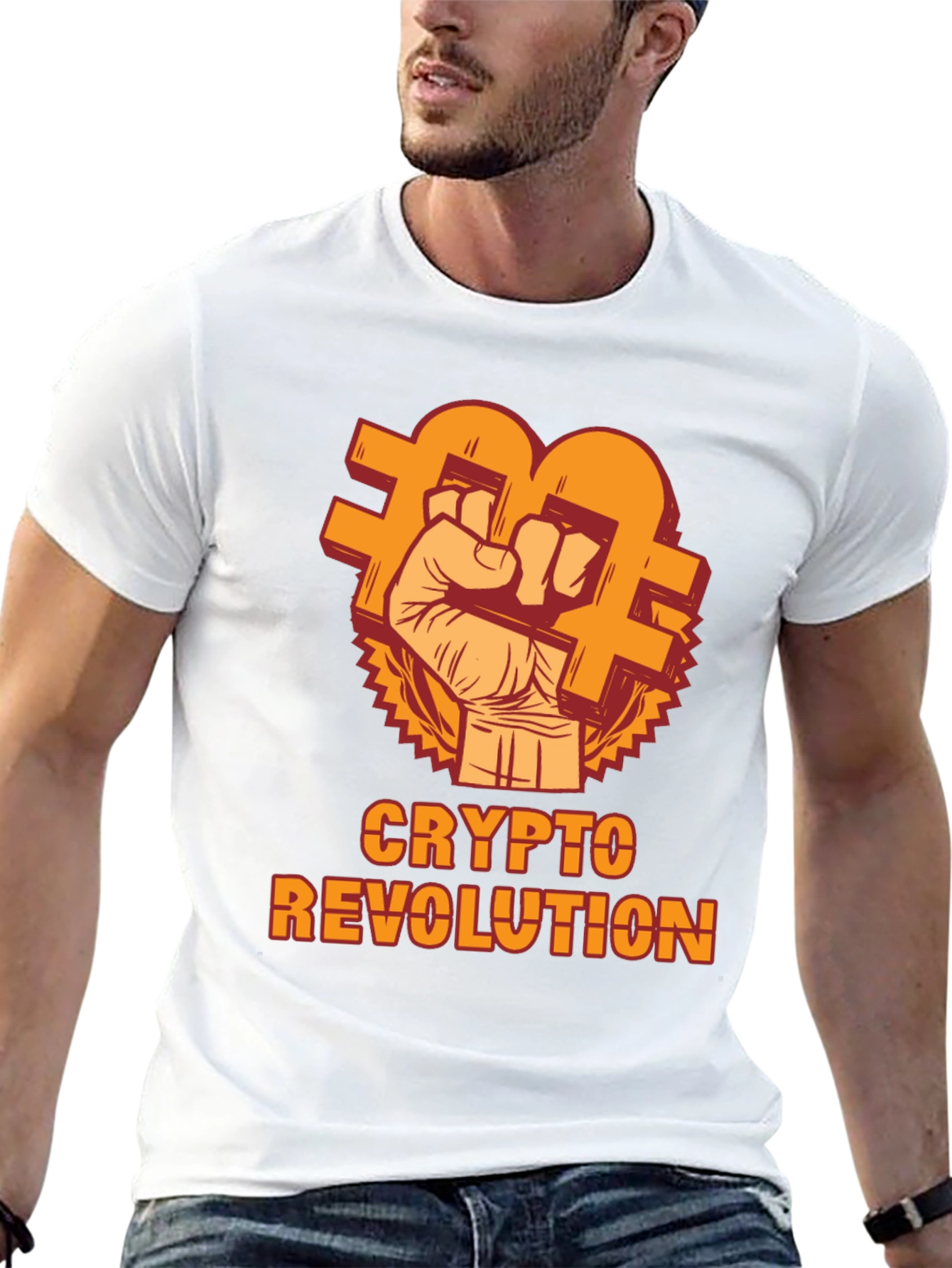 Crypto Revolution T-Shirt - Bitcoin Fist Design