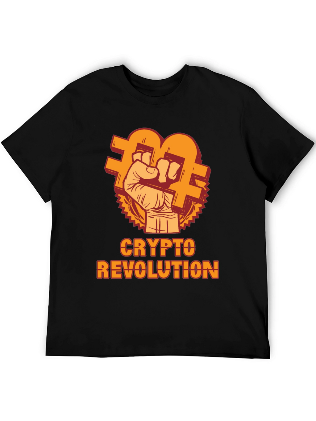Crypto Revolution T-Shirt - Bitcoin Fist Design