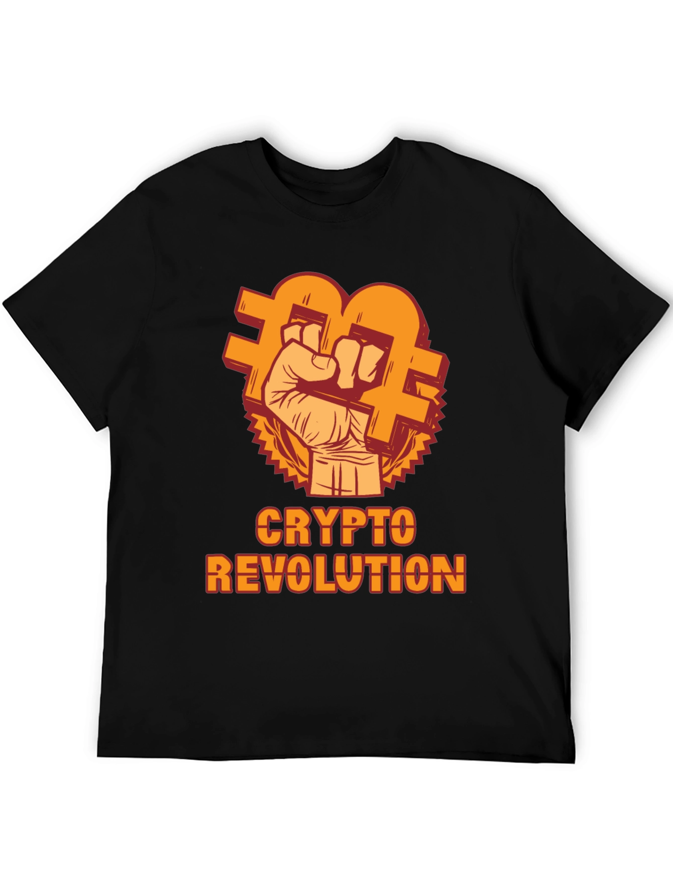 Crypto Revolution T-Shirt - Bitcoin Fist Design