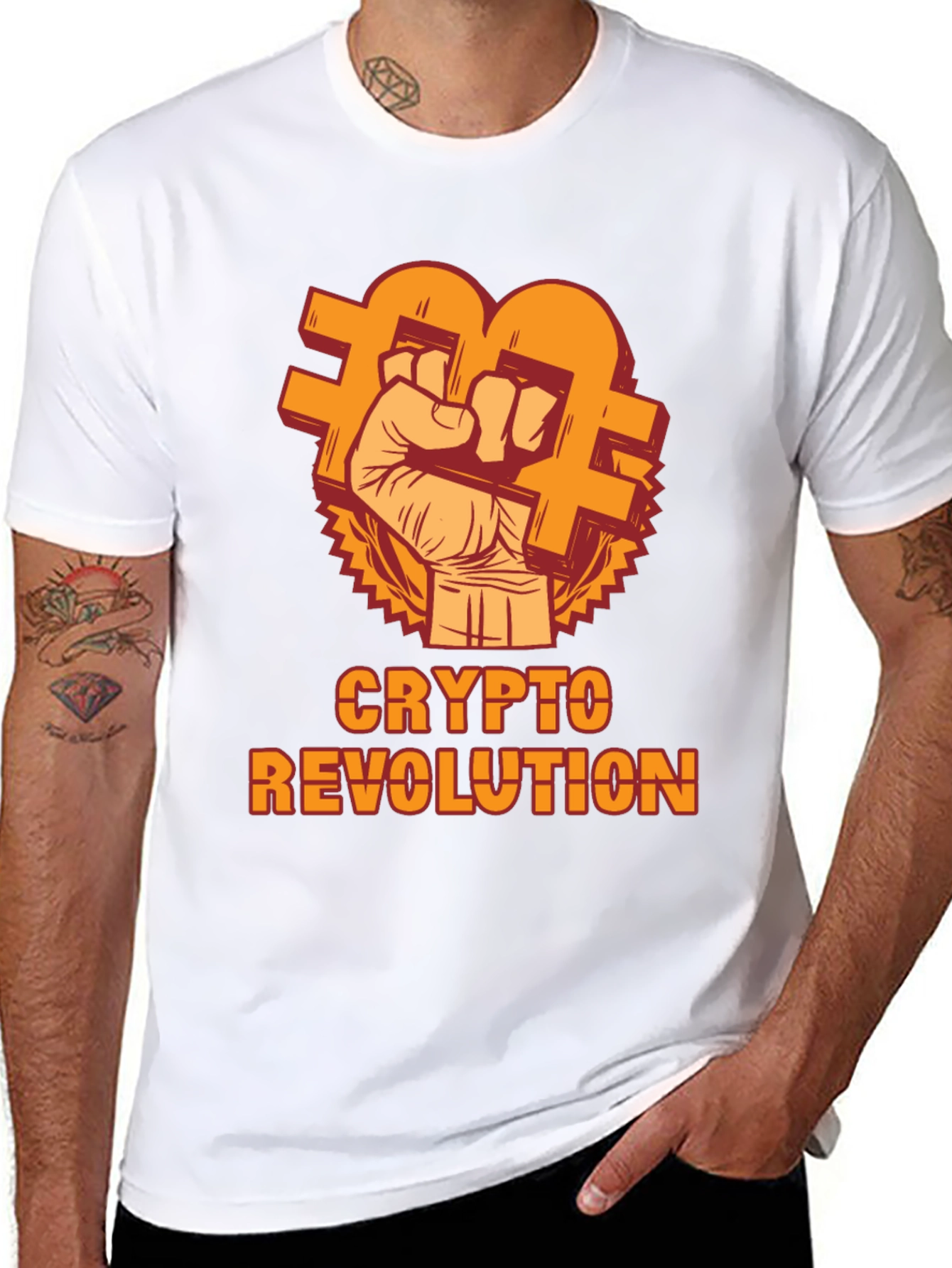 Crypto Revolution T-Shirt - Bitcoin Fist Design