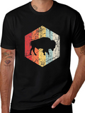 Retro Bison Graphic Tee - Distressed Design
