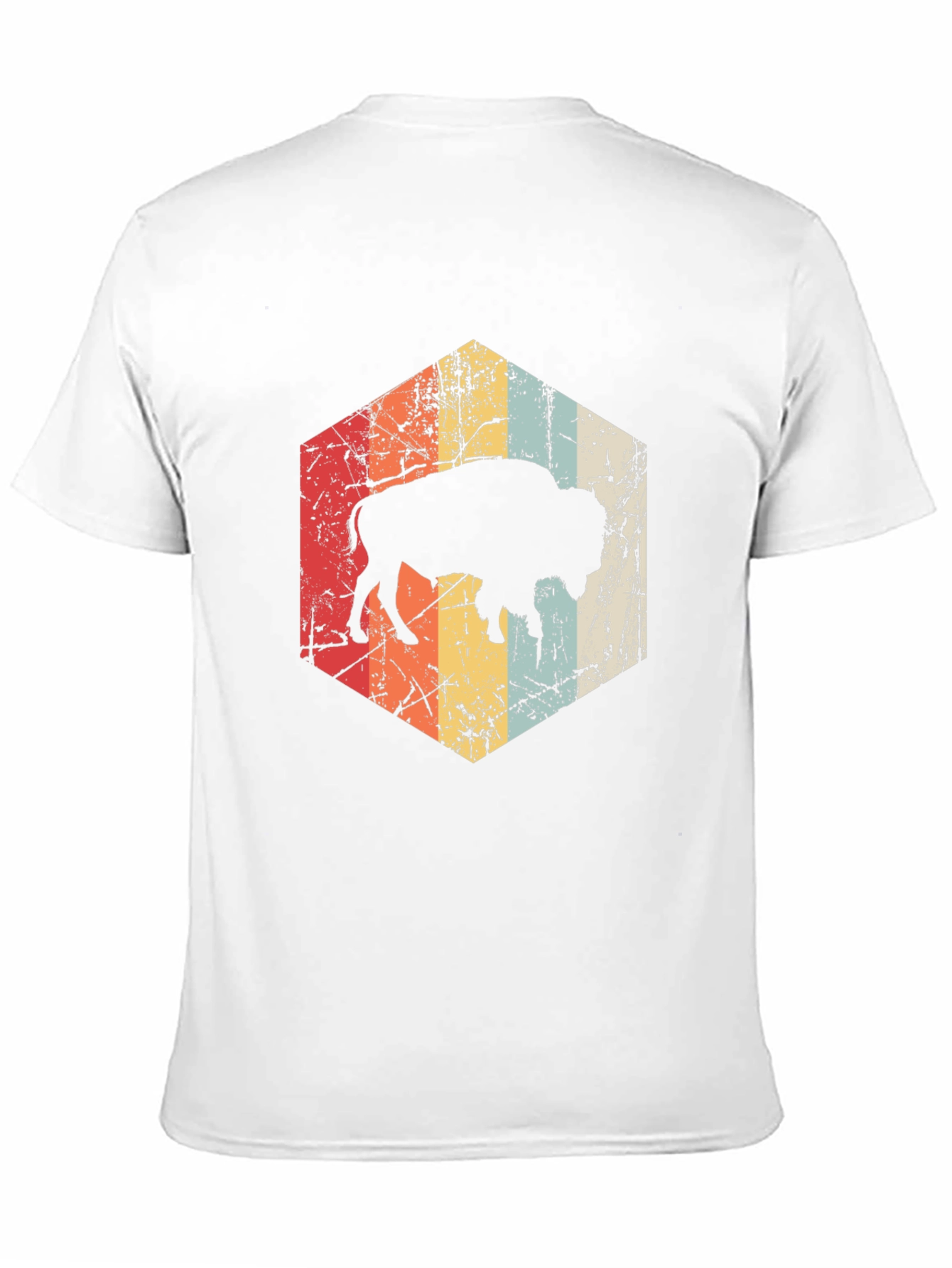 Retro Bison Graphic Tee - Distressed Design