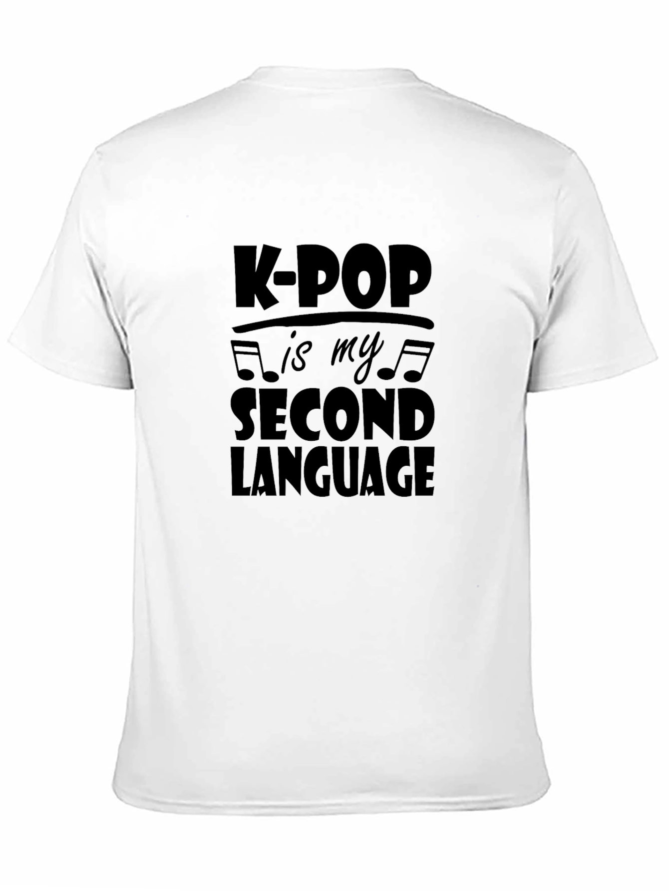 K-POP is My Second Language Black T-Shirt