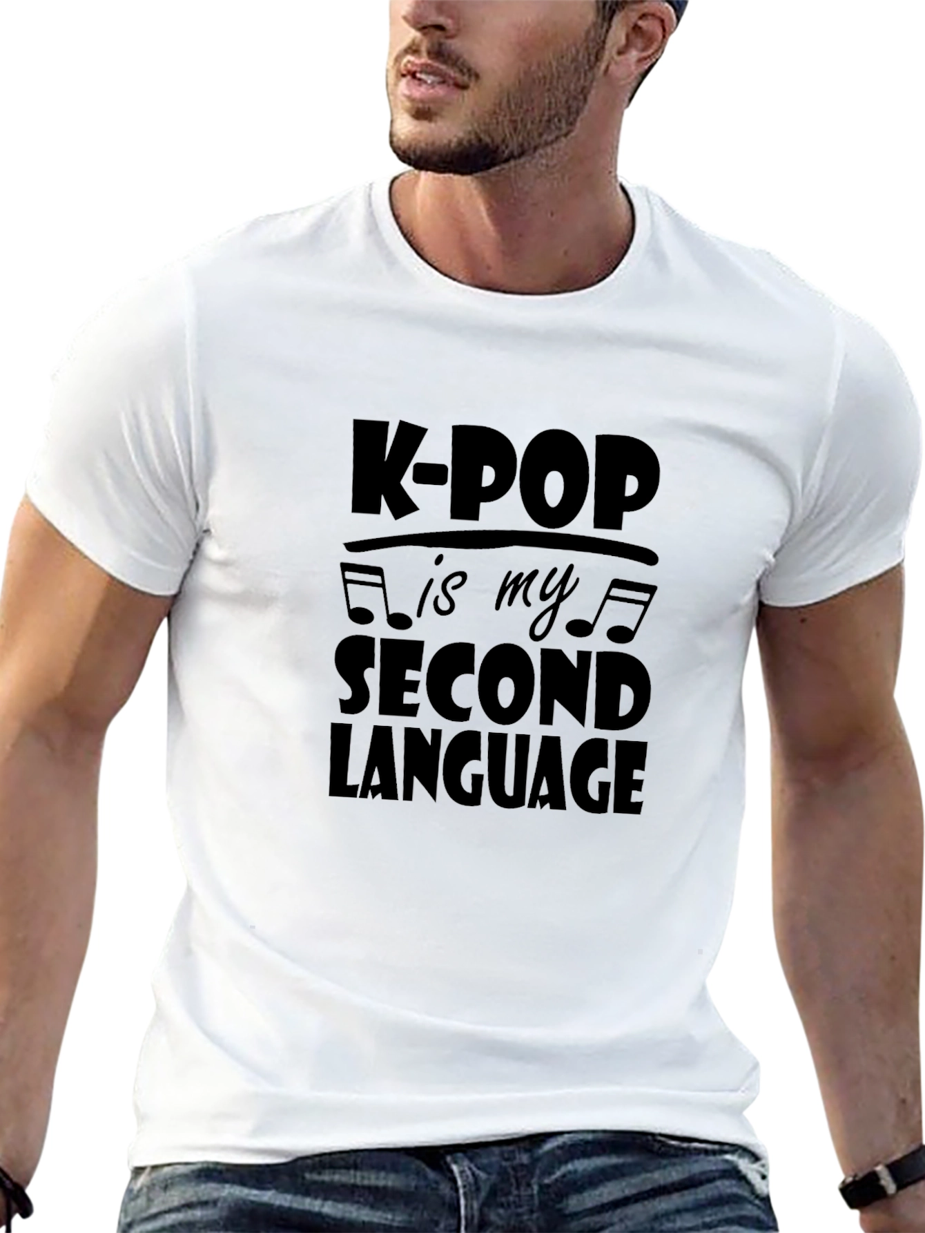 K-POP is My Second Language Black T-Shirt