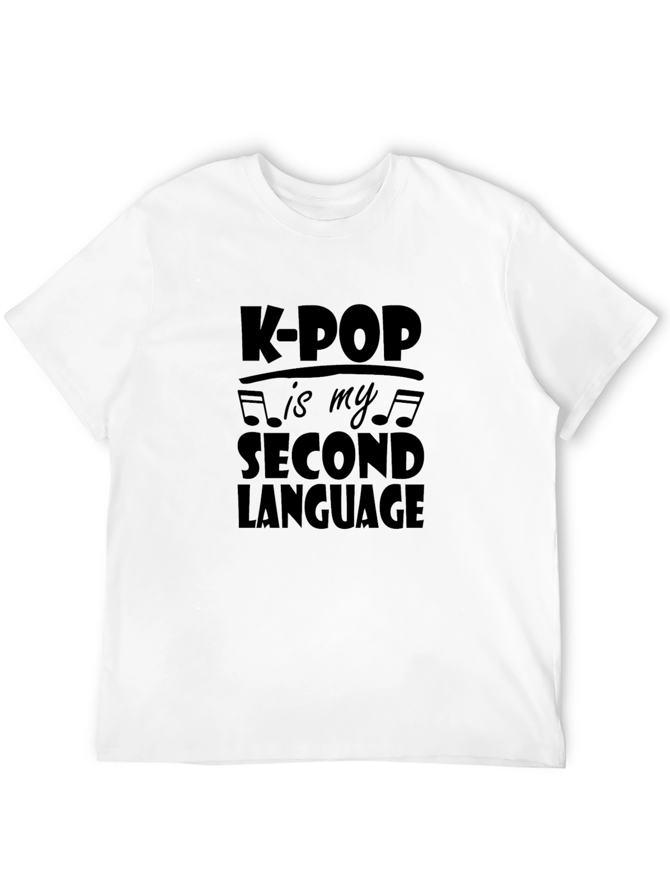 K-POP is My Second Language Black T-Shirt