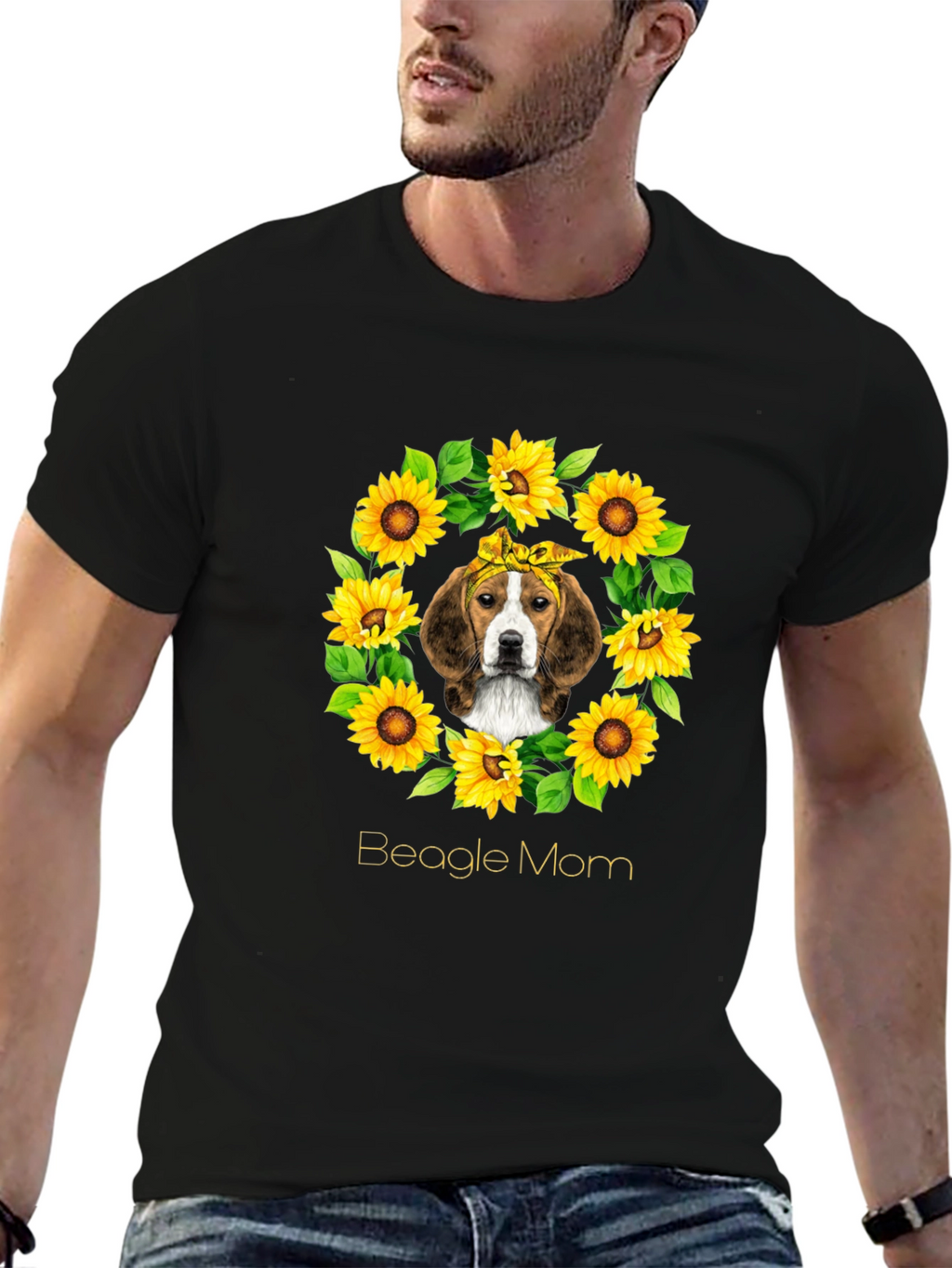 Beagle Mom Sunflower T-Shirt - Unisex