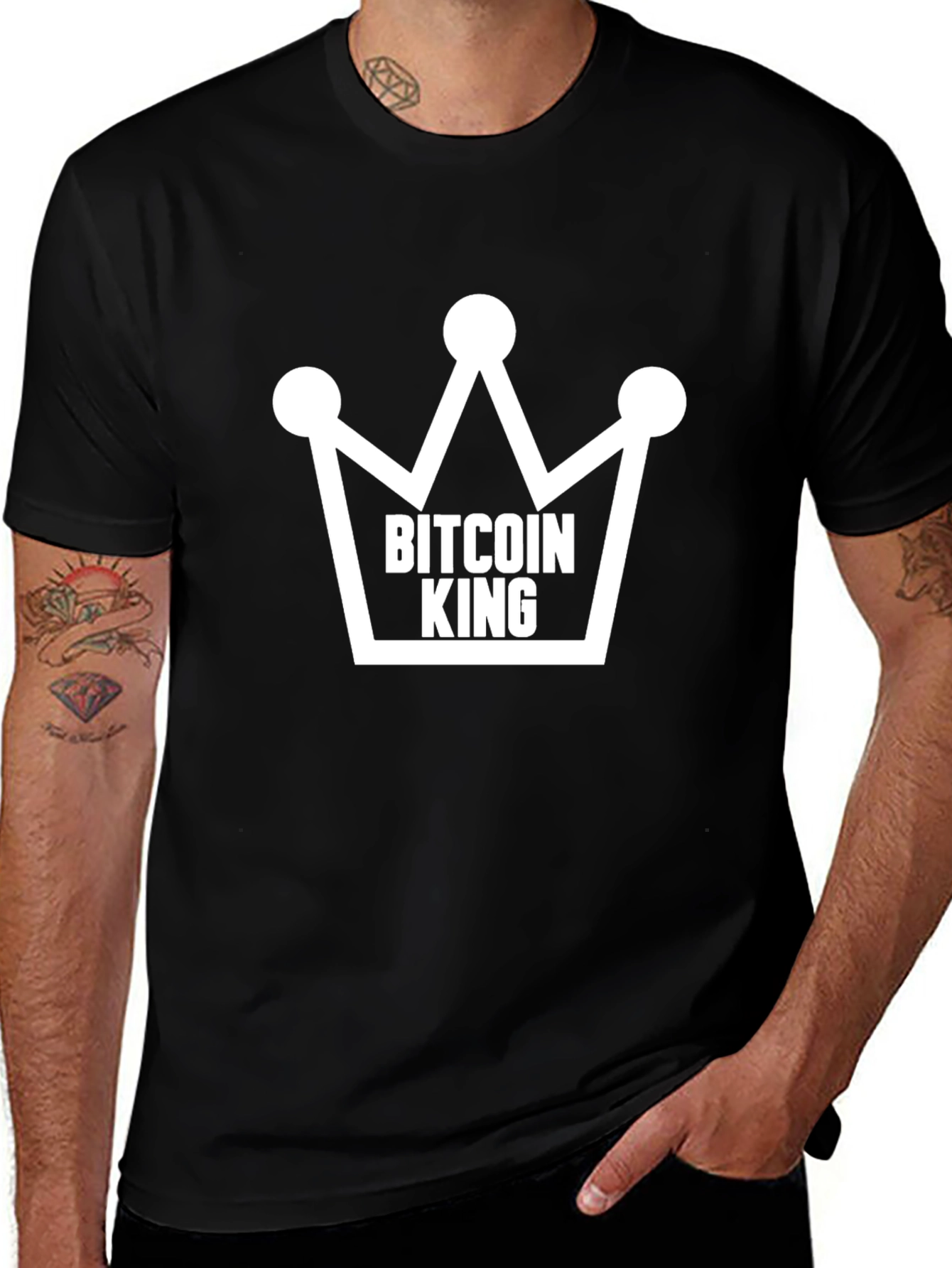 Bitcoin King T-Shirt - Crypto Crown Design