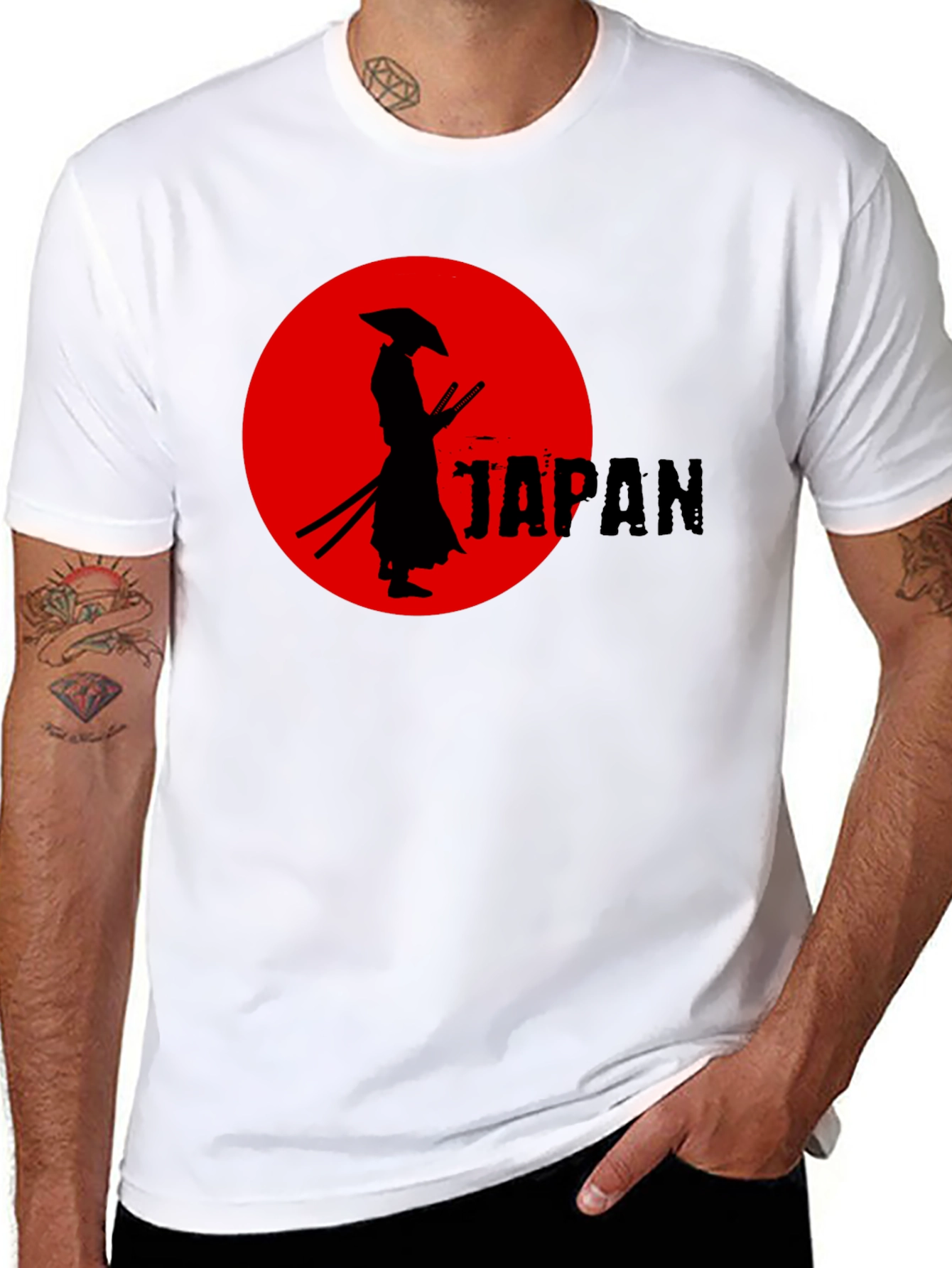 Samurai Japan Graphic Tee - Cool Black T-Shirt