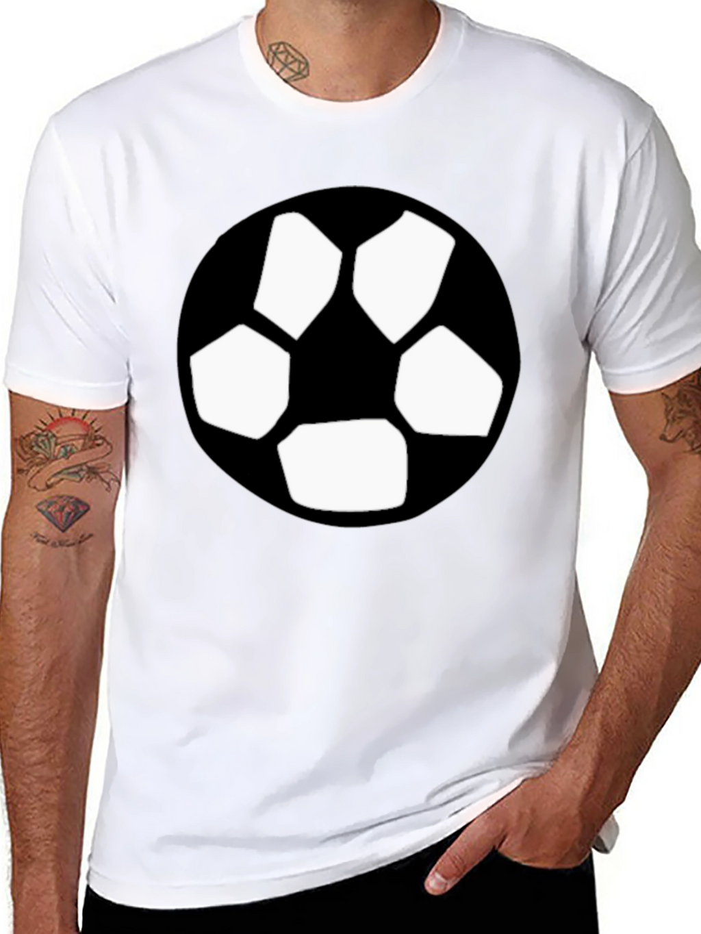 Black T-Shirt with Soccer Ball Graphic