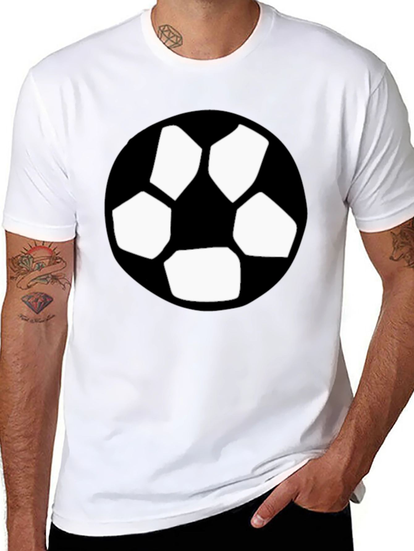 Black T-Shirt with Soccer Ball Graphic