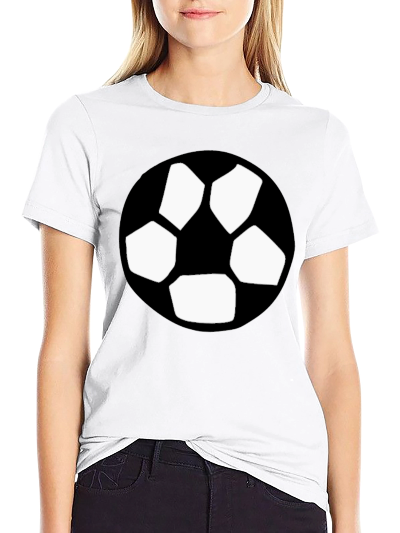 Black T-Shirt with Soccer Ball Graphic
