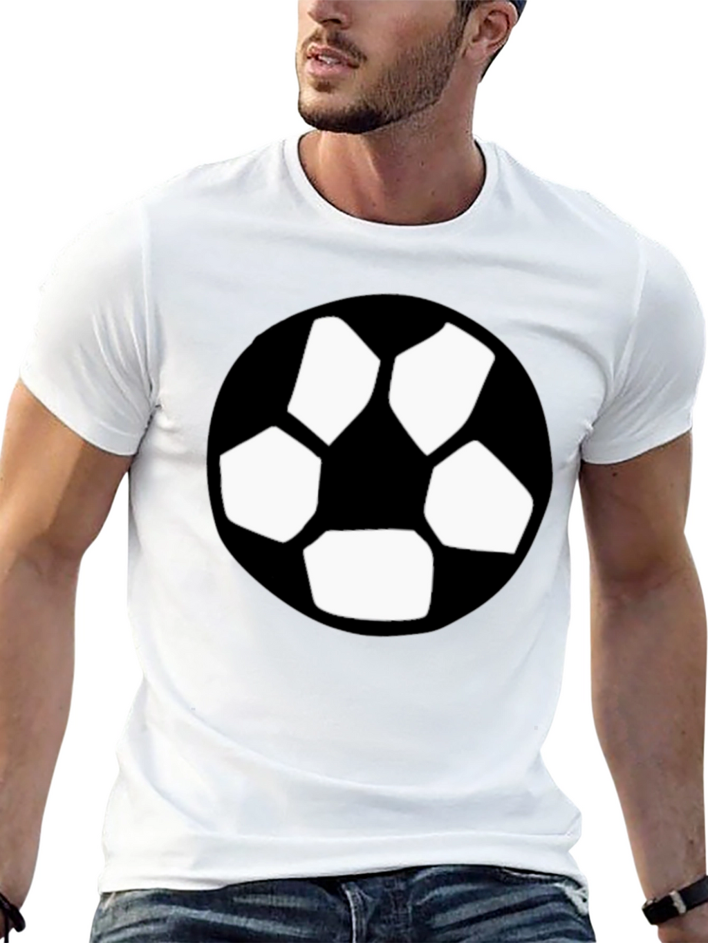 Black T-Shirt with Soccer Ball Graphic