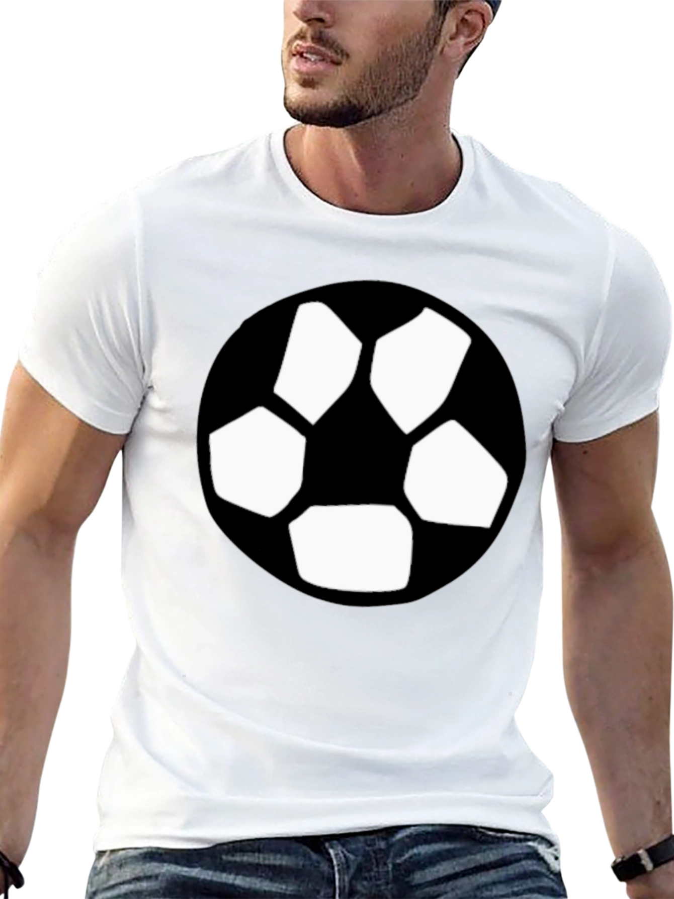 Black T-Shirt with Soccer Ball Graphic