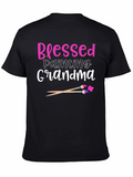 Blessed Painting Grandma Graphic Tee - Black