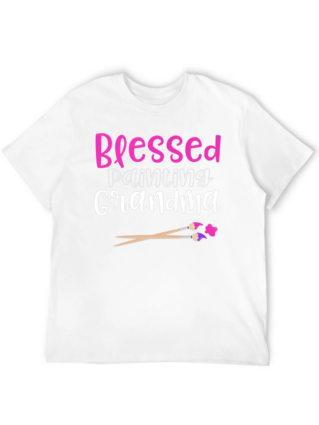 Blessed Painting Grandma Graphic Tee - Black