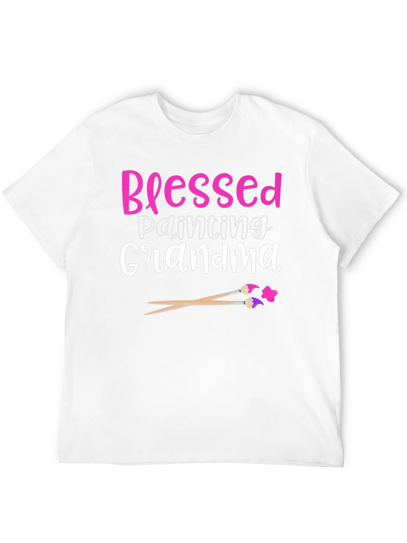 Blessed Painting Grandma Graphic Tee - Black