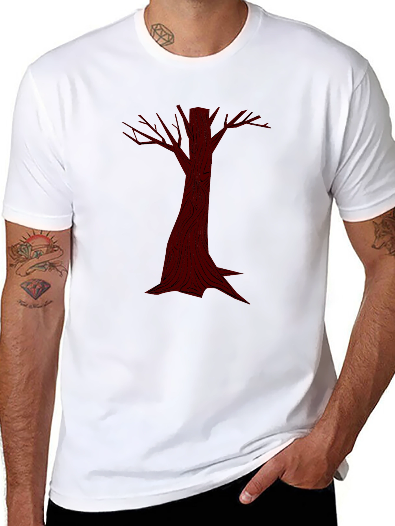 Dark Tree Graphic Tee - Unique Mens T-Shirt