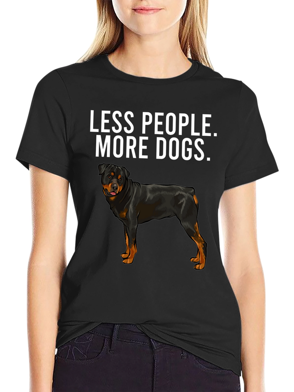 Less People More Dogs Rottweiler T-Shirt