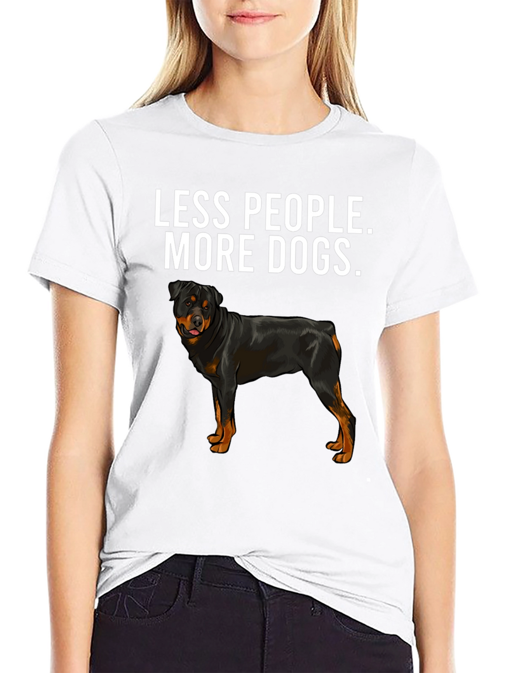 Less People More Dogs Rottweiler T-Shirt