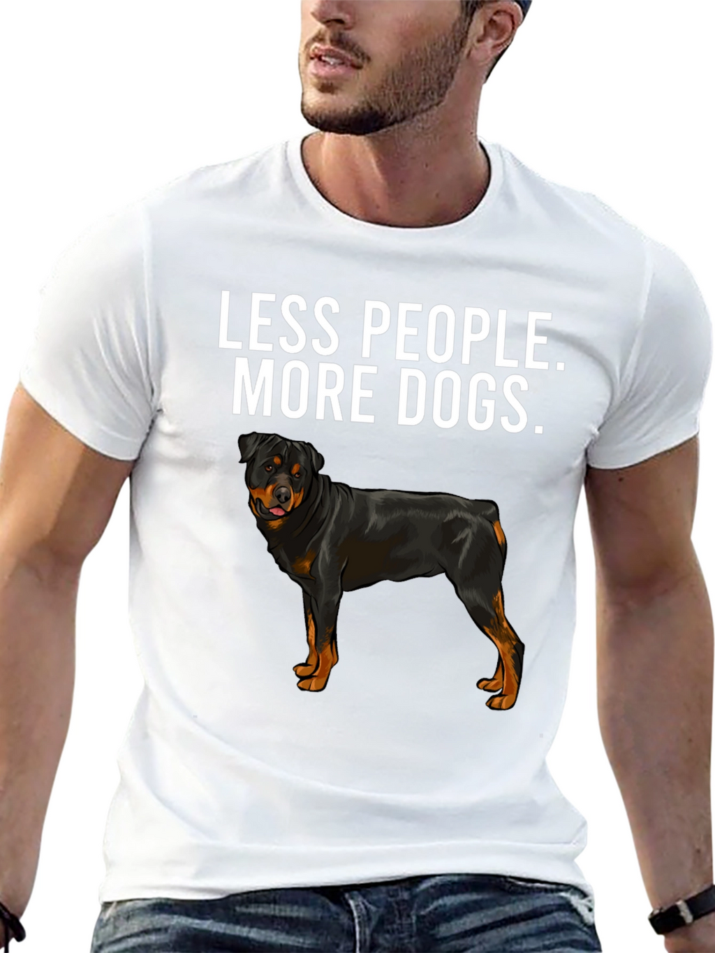 Less People More Dogs Rottweiler T-Shirt