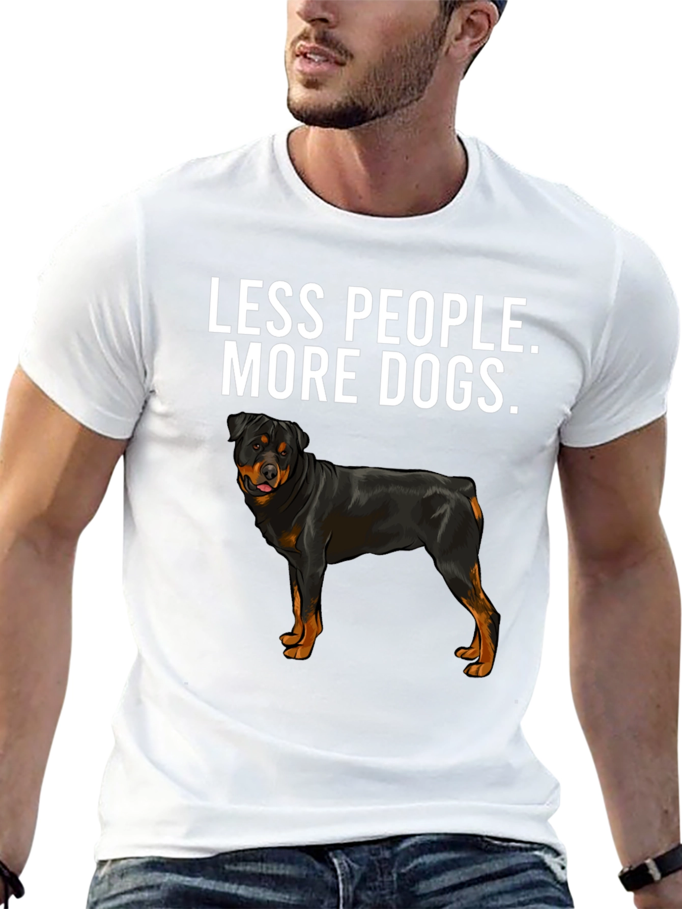 Less People More Dogs Rottweiler T-Shirt