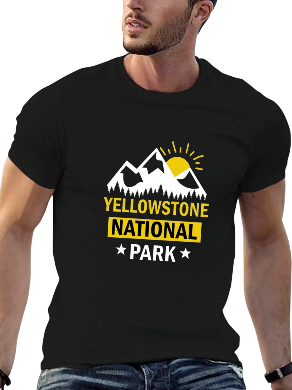 Yellowstone National Park Graphic Tee - Black
