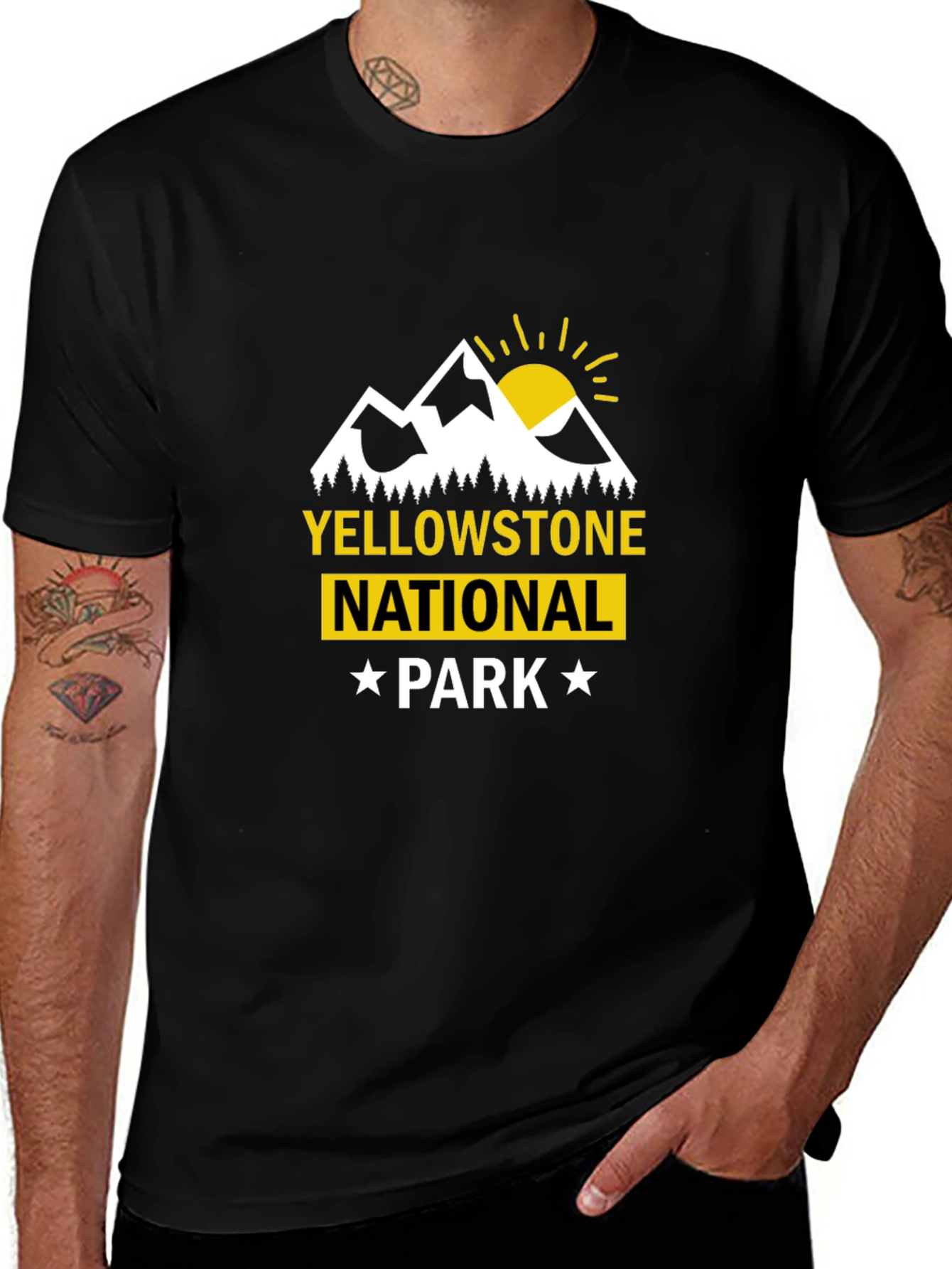 Yellowstone National Park Graphic Tee - Black
