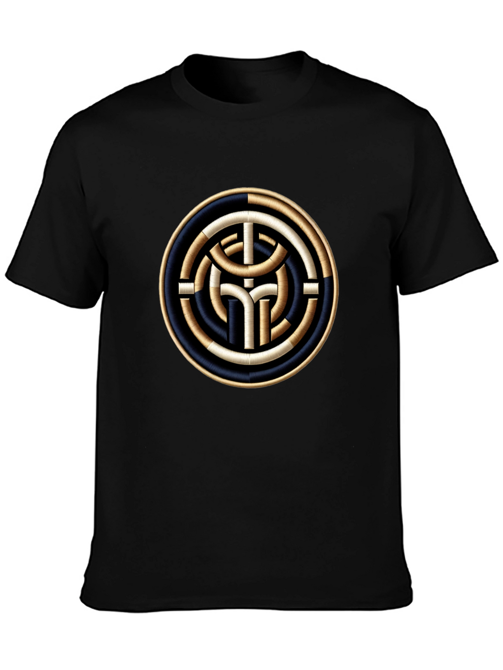 Circular Celtic Knot Design T-Shirt - Black