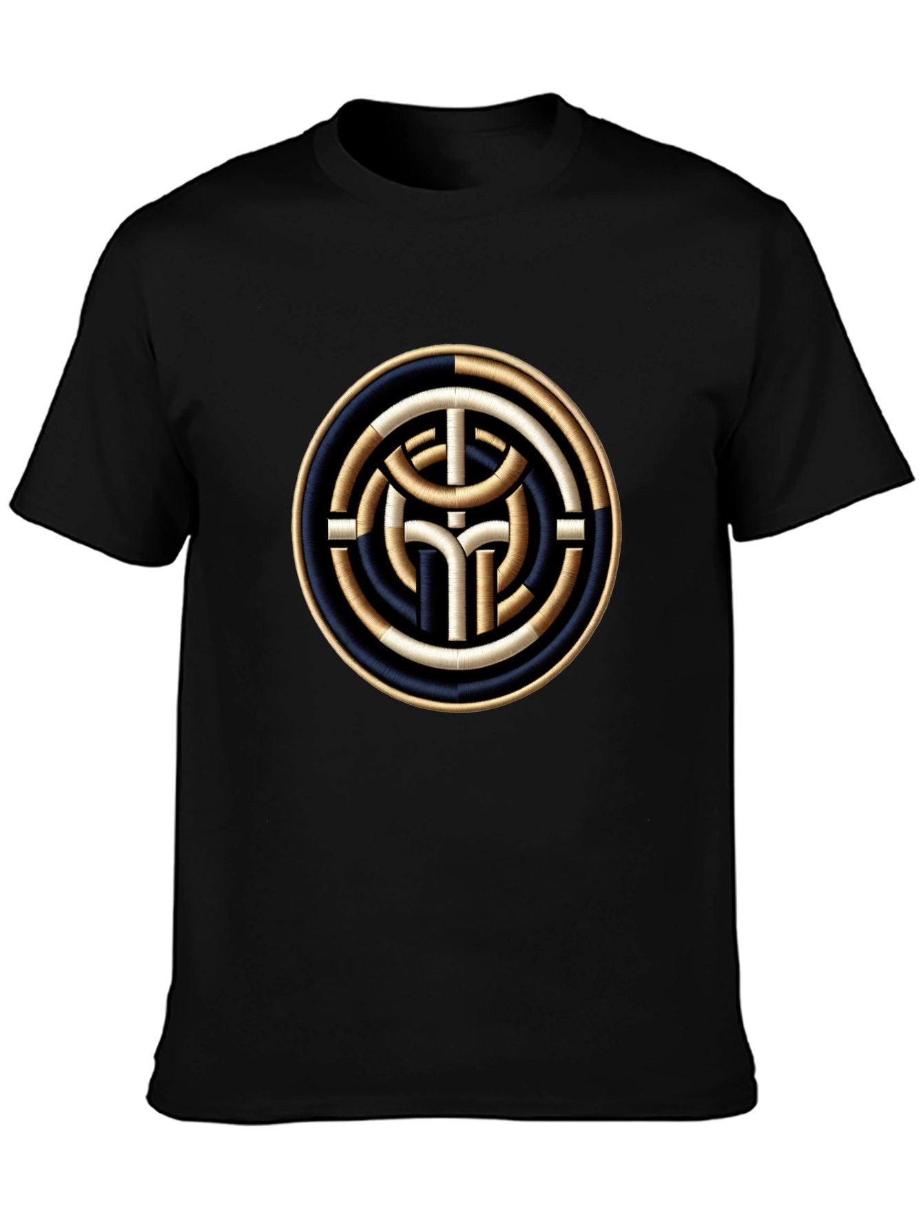 Circular Celtic Knot Design T-Shirt - Black